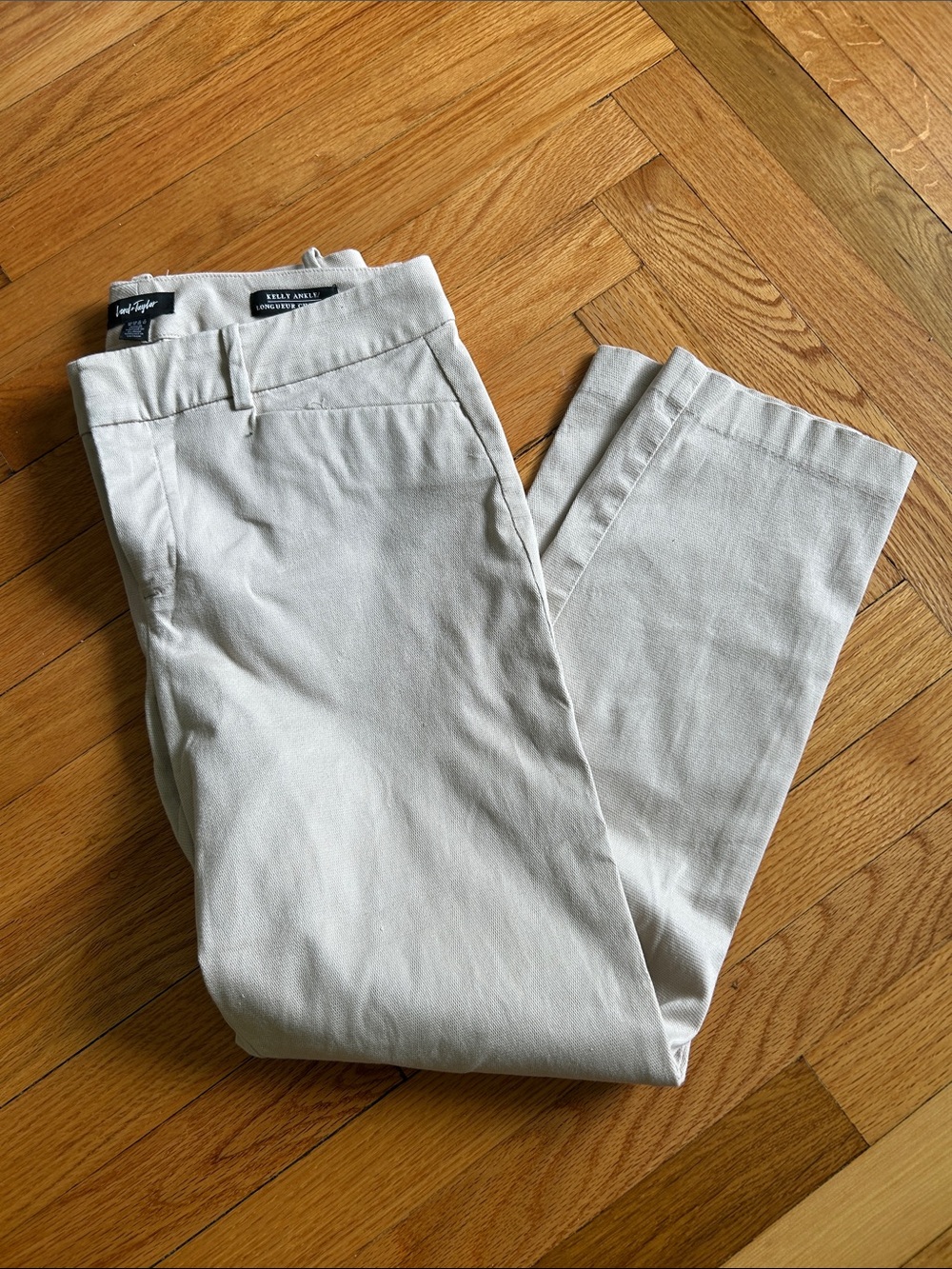 Lord & Taylor Women's Kelly Ankle Pants in Light Beige